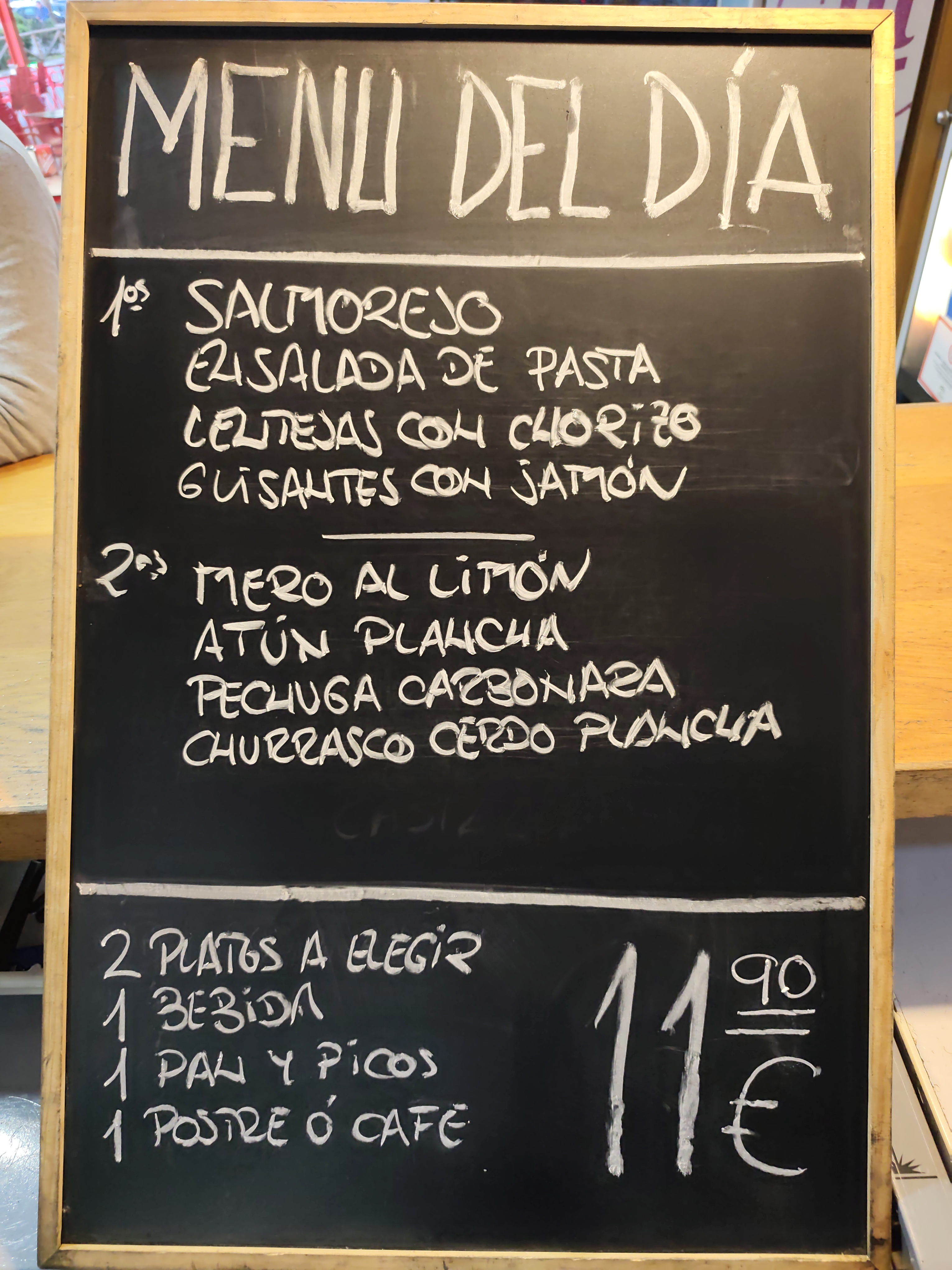 MENÚ DEL DÍA a 11’90.-€