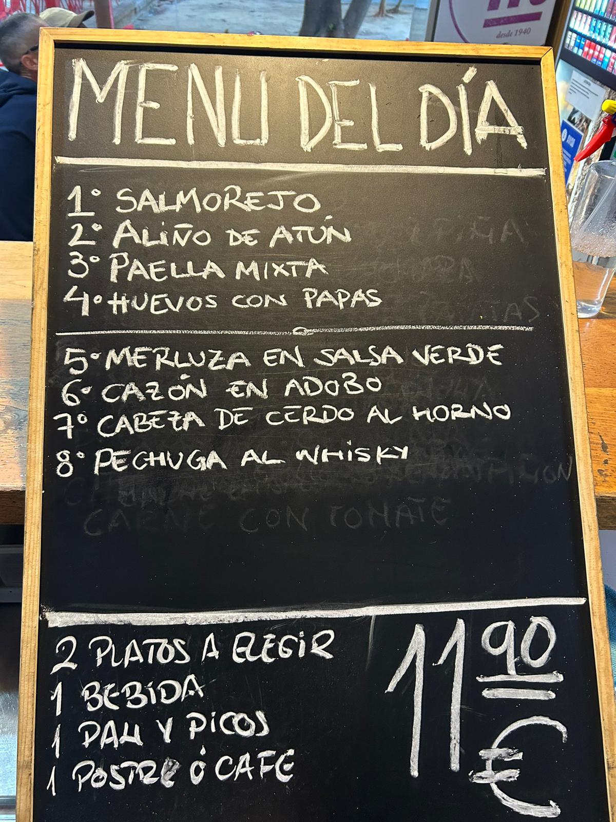 MENÚ DEL DÍA a 11’90.-€