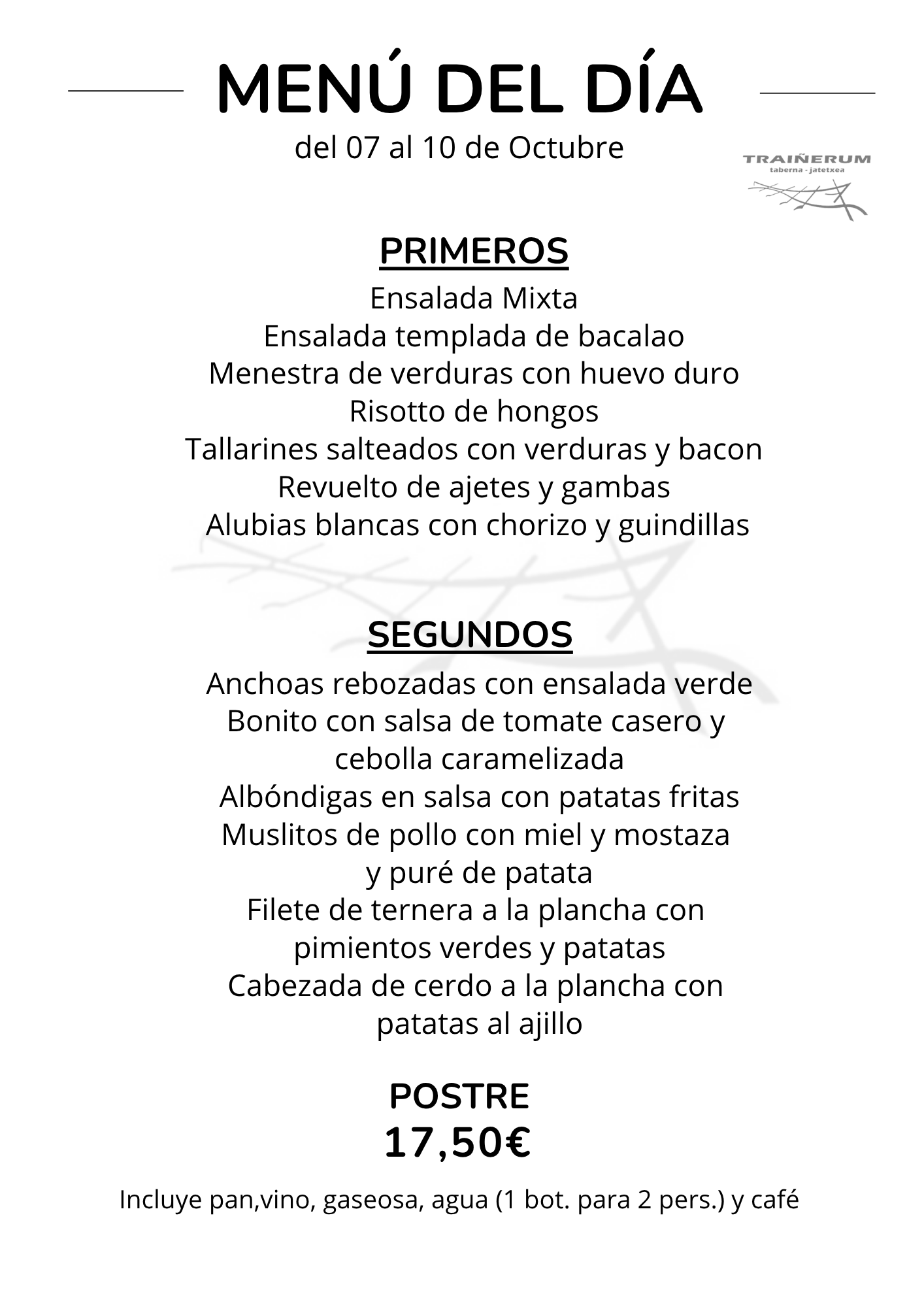 Menú del día
