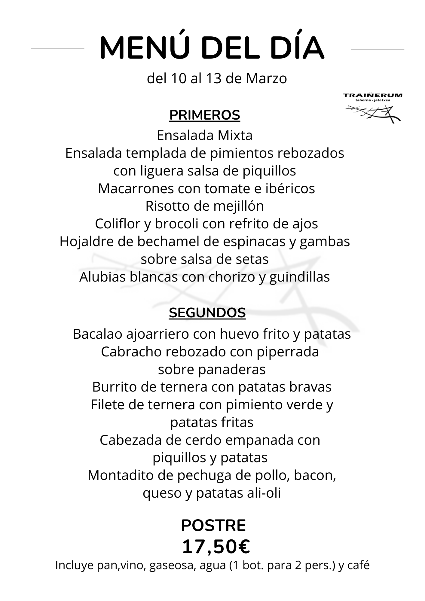 Menú del día