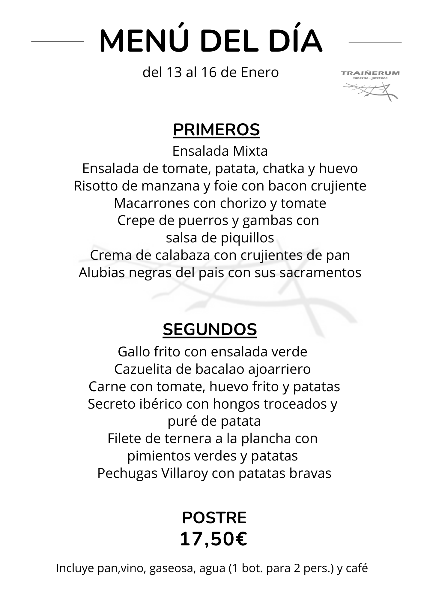 Menú del día