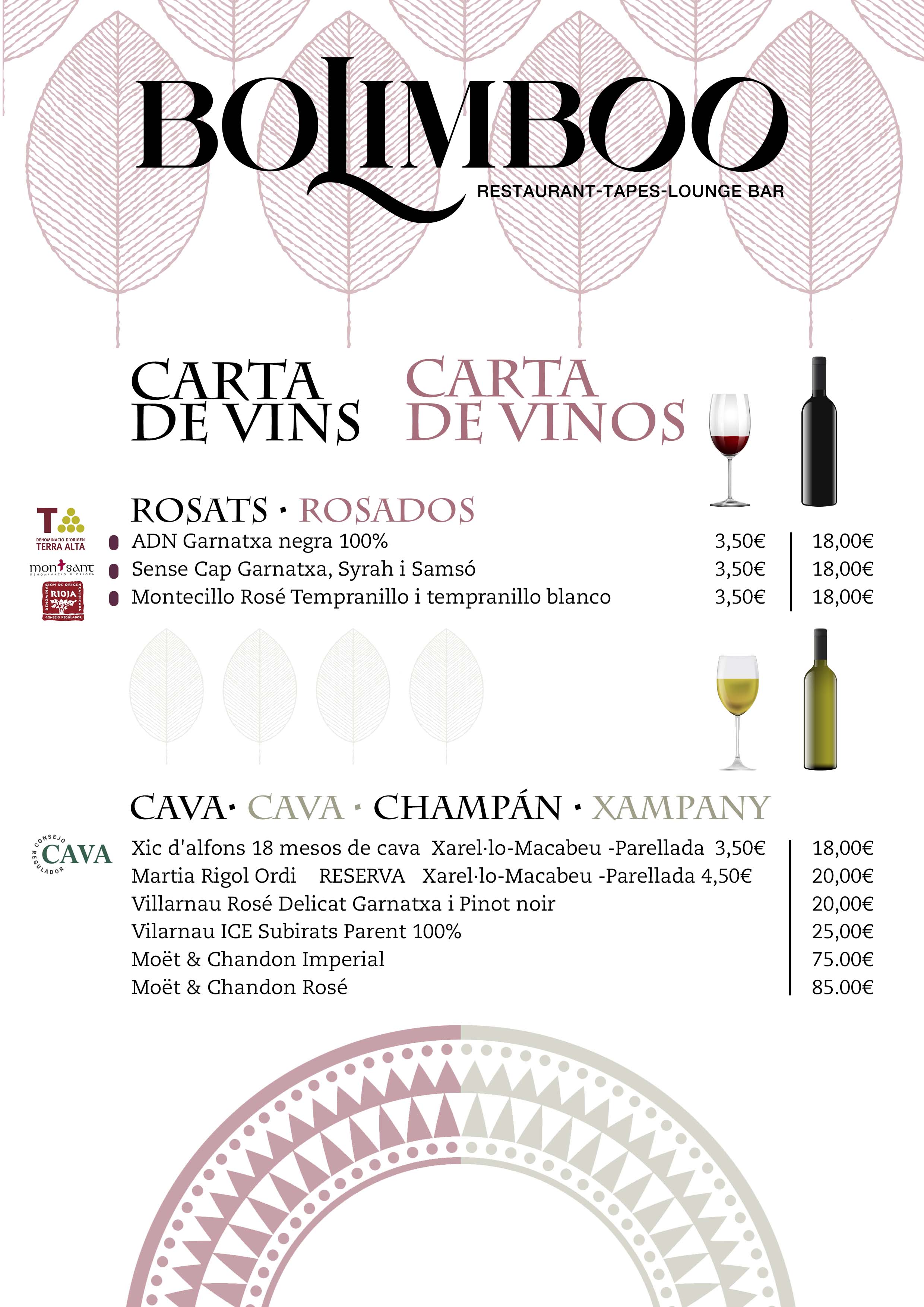 VINOS ROSADOS Y CAVAS