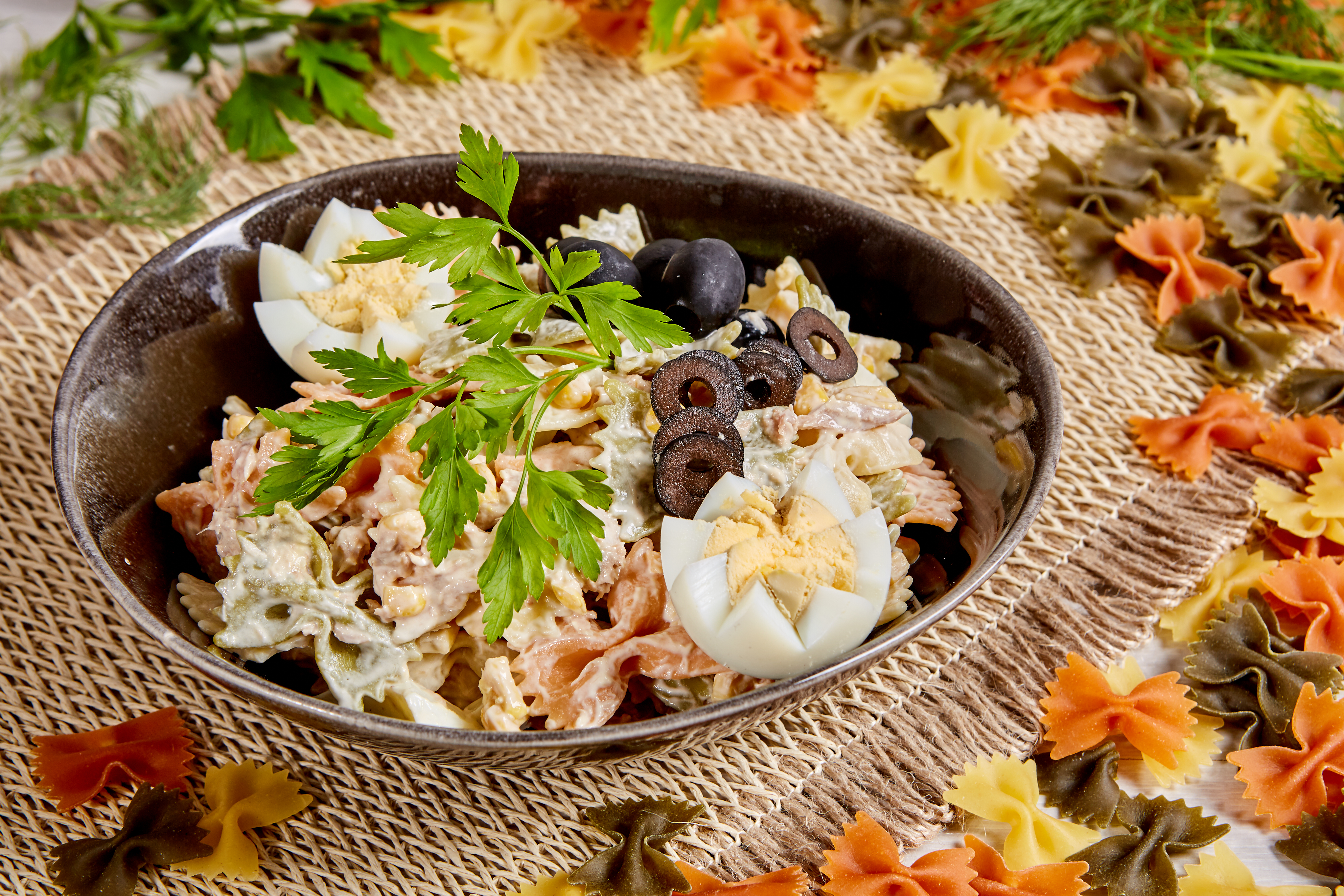 Ensalada de pasta vegetal fria