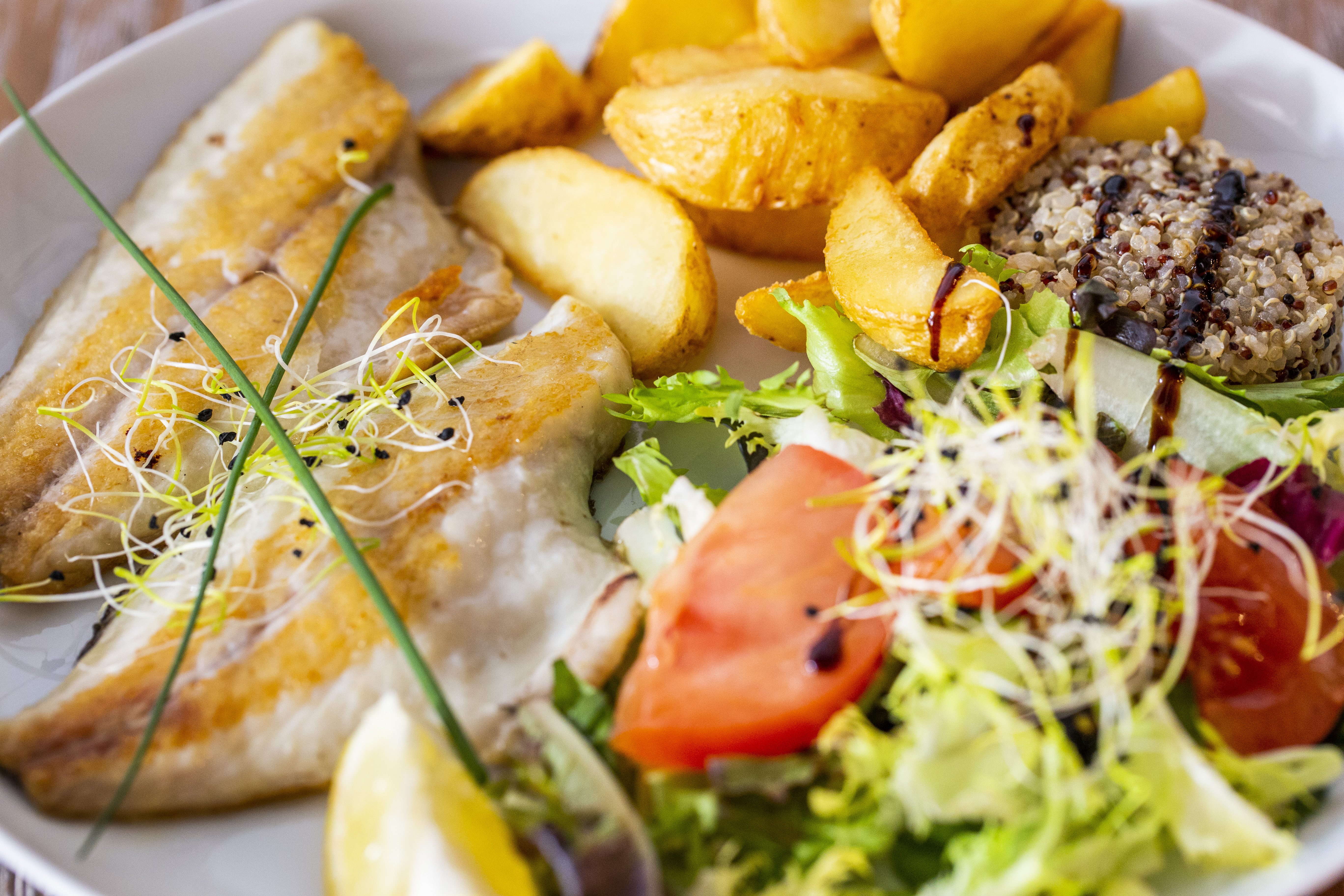 1. Dorada a la plancha con guarnición