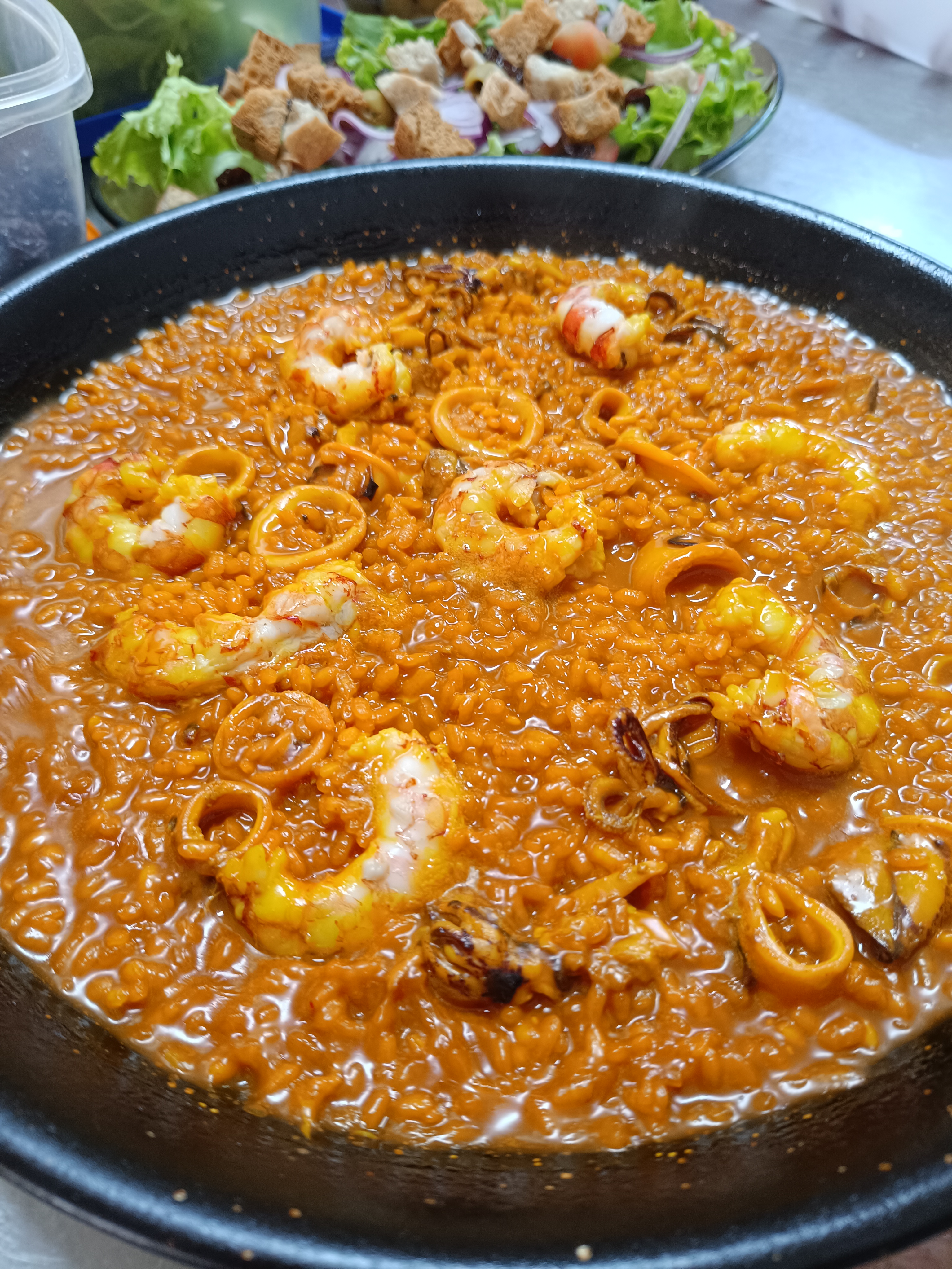 Arroz chipiron y gambón