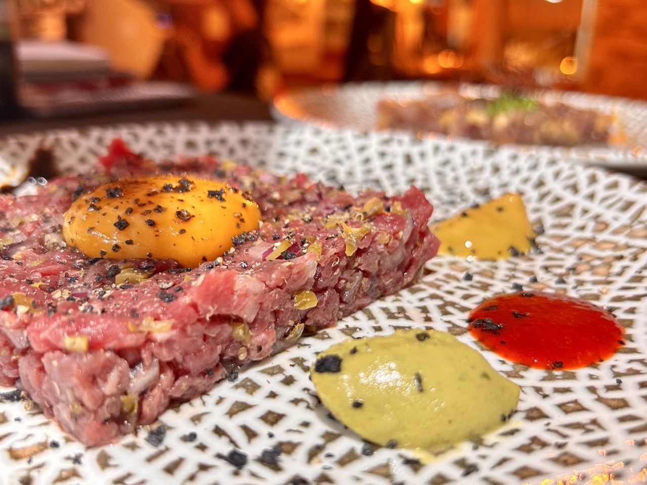 Steack Tartar de vaca a las dos mostazas