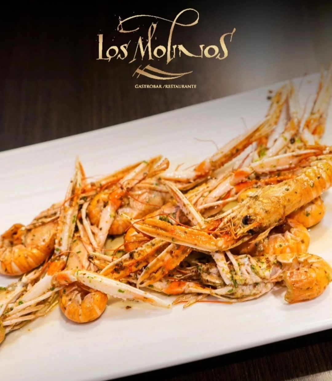 Cigalitas Flambeadas al ron