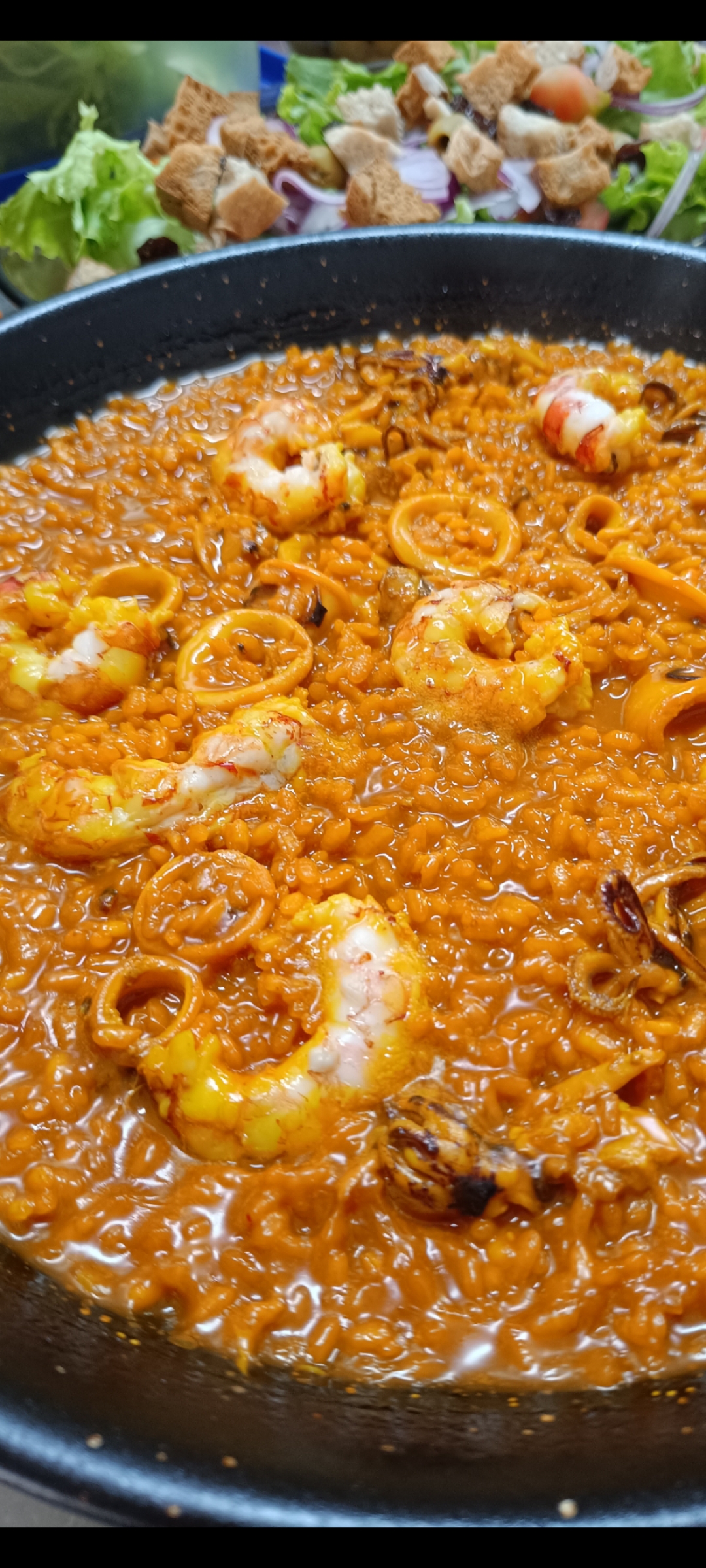 Arroz con chipirones y gambón