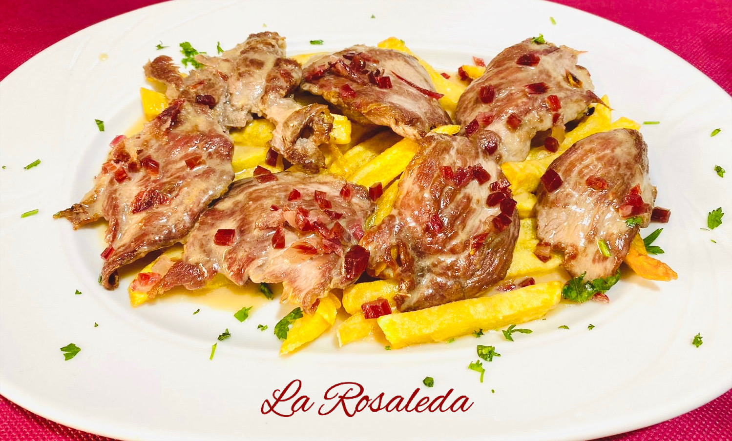Presa ibérica con salsa Whisky y Jamón